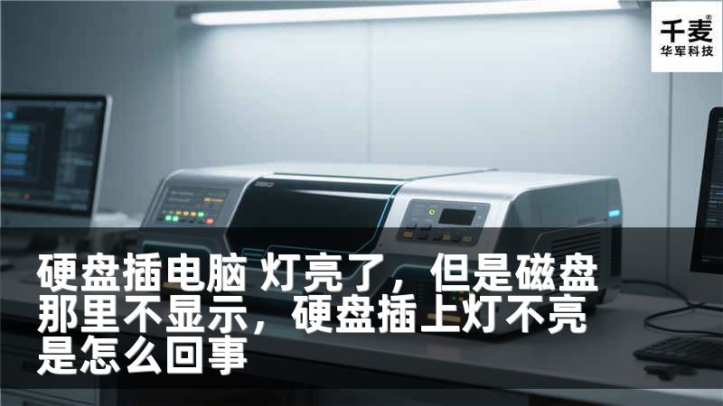 硬盘插电脑 灯亮了，但是磁盘那里不显示，硬盘插上灯不亮是怎么回事