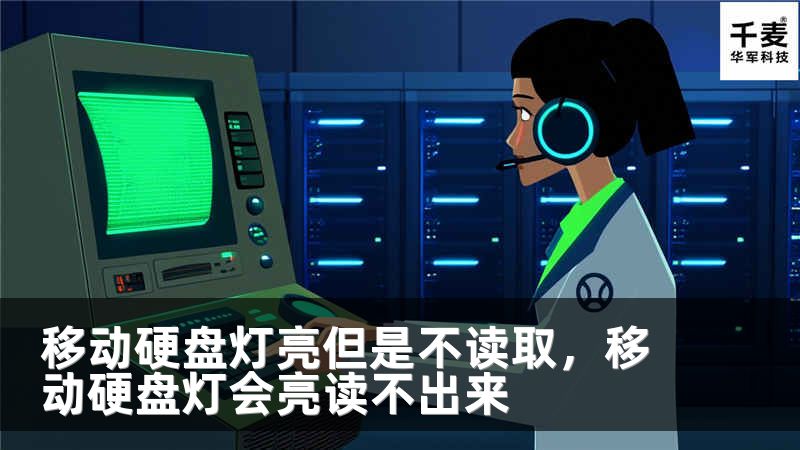 移动硬盘灯亮但是不读取，移动硬盘灯会亮读不出来