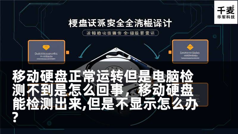 移动硬盘正常运转但是电脑检测不到是怎么回事，移动硬盘能检测出来,但是不显示怎么办?