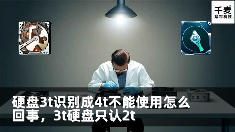 硬盘3t识别成4t不能使用怎么回事，3t硬盘只认2t