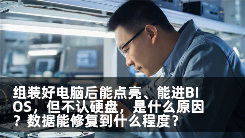 组装好电脑后能点亮、能进BIOS，但不认硬盘，是什么原因？数据能修复到什么程度？