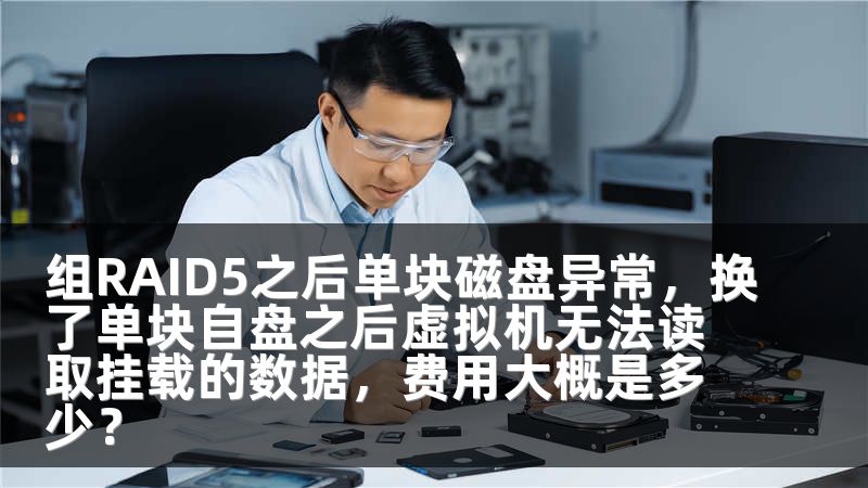 组RAID5之后单块磁盘异常，换了单块自盘之后虚拟机无法读取挂载的数据，费用大概是多少？