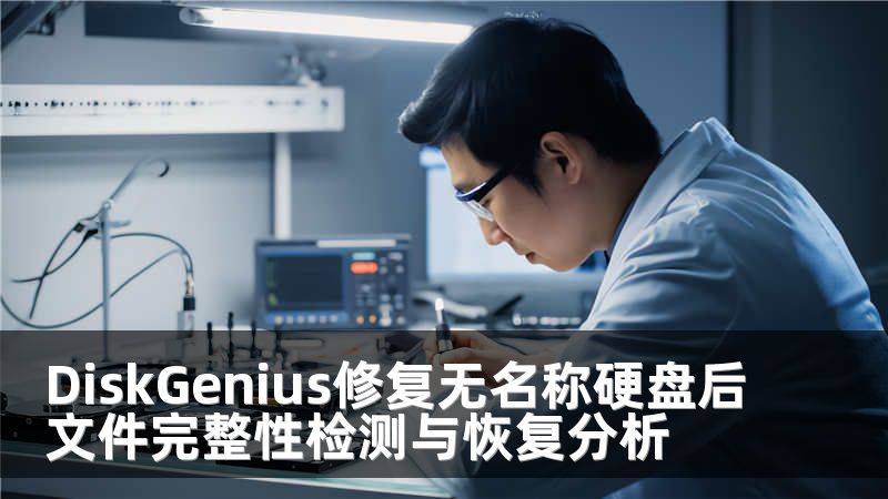 DiskGenius修复无名称硬盘后文件完整性检测与恢复分析