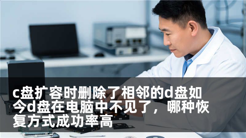c盘扩容时删除了相邻的d盘如今d盘在电脑中不见了，哪种恢复方式成功率高