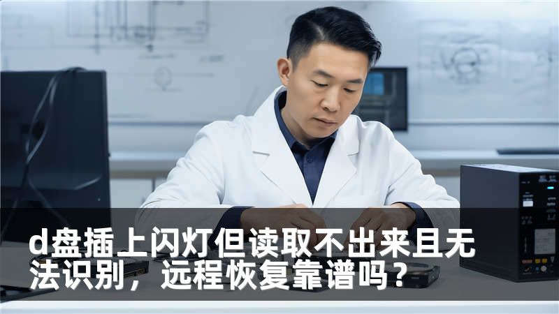d盘插上闪灯但读取不出来且无法识别，远程恢复靠谱吗？