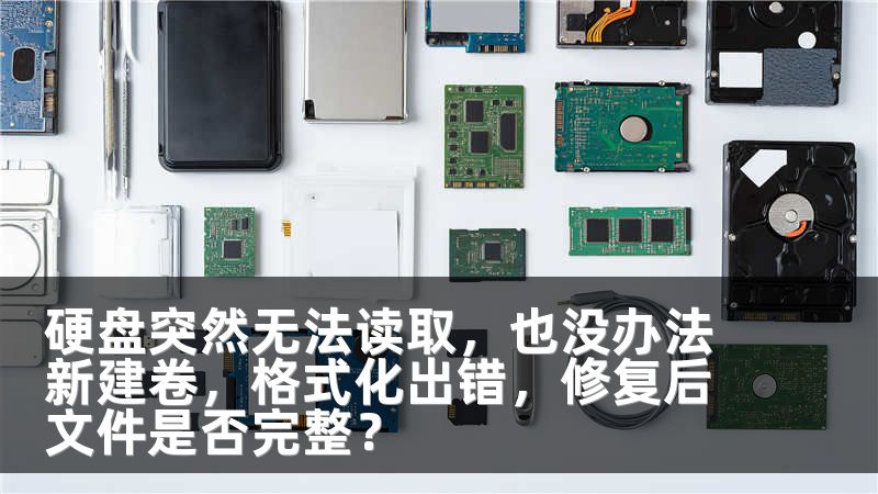 硬盘突然无法读取，也没办法新建卷，格式化出错，修复后文件是否完整？
