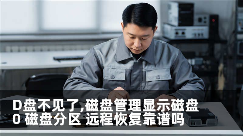 D盘不见了,磁盘管理显示磁盘0 磁盘分区 远程恢复靠谱吗