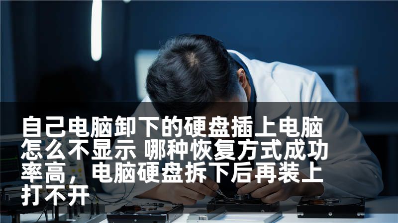 自己电脑卸下的硬盘插上电脑怎么不显示 哪种恢复方式成功率高，电脑硬盘拆下后再装上打不开
