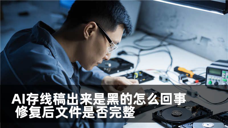 AI存线稿出来是黑的怎么回事 修复后文件是否完整