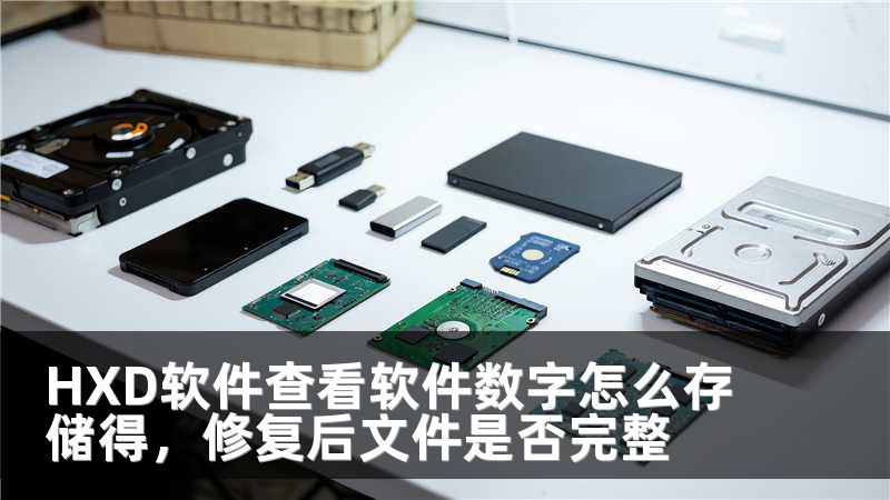 HXD软件查看软件数字怎么存储得，修复后文件是否完整