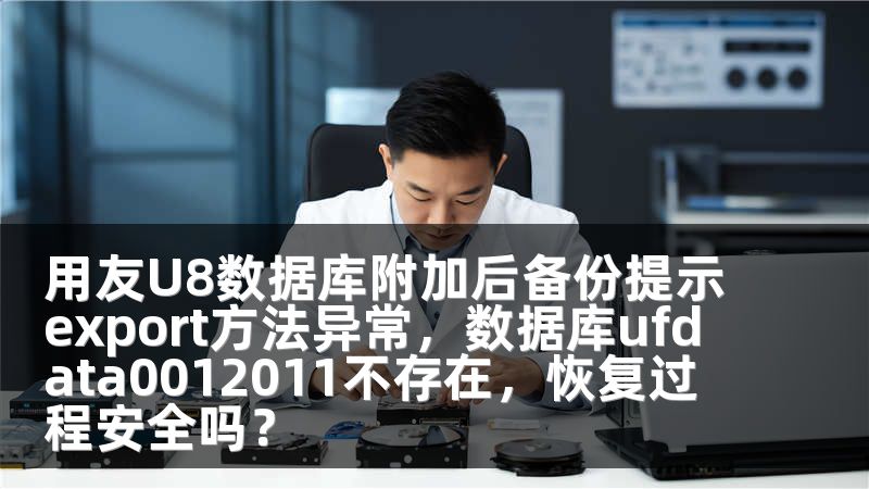 用友U8数据库附加后备份提示export方法异常，数据库ufdata0012011不存在，恢复过程安全吗？
