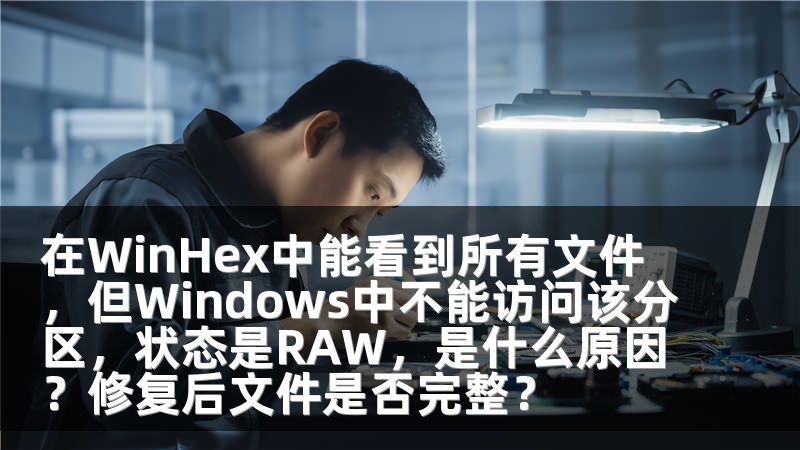 在WinHex中能看到所有文件,但Windows中不能访问该分区,状态是RAW,是什么原因?修复后文件是否完整?