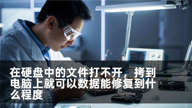 在硬盘中的文件打不开，拷到电脑上就可以数据能修复到什么程度