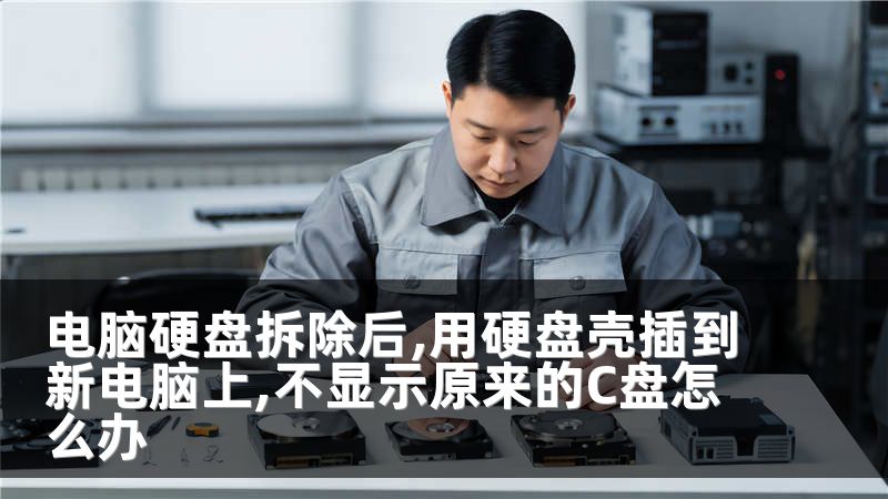 电脑硬盘拆除后,用硬盘壳插到新电脑上,不显示原来的C盘怎么办