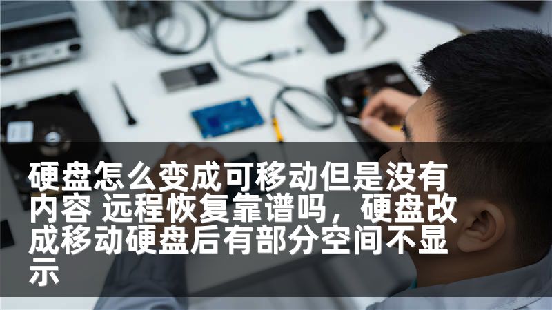 硬盘怎么变成可移动但是没有内容 远程恢复靠谱吗，硬盘改成移动硬盘后有部分空间不显示