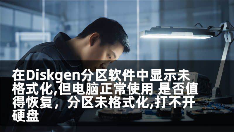 在Diskgen分区软件中显示未格式化,但电脑正常使用 是否值得恢复，分区未格式化,打不开硬盘