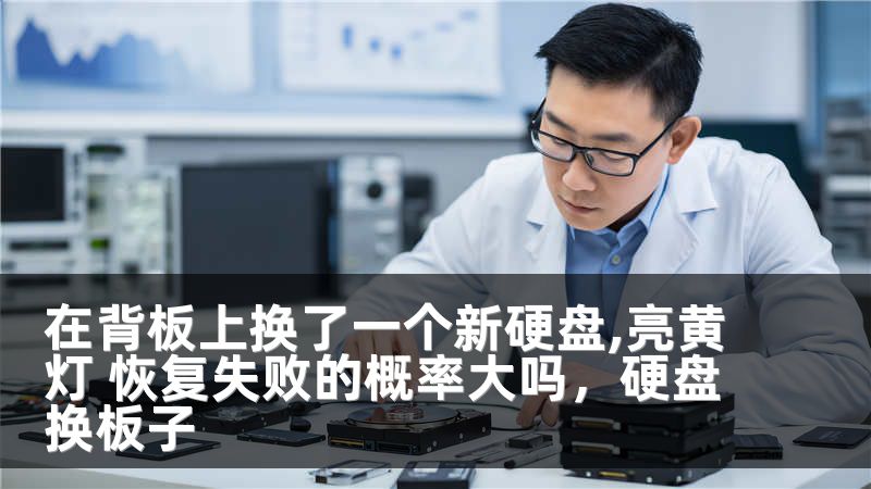在背板上换了一个新硬盘,亮黄灯 恢复失败的概率大吗，硬盘换板子