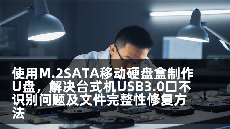 使用M.2SATA移动硬盘盒制作U盘，解决台式机USB3.0口不识别问题及文件完整性修复方法
