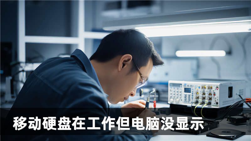 移动硬盘在工作但电脑没显示