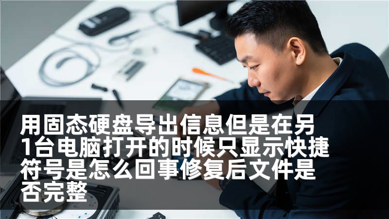 用固态硬盘导出信息但是在另1台电脑打开的时候只显示快捷符号是怎么回事修复后文件是否完整