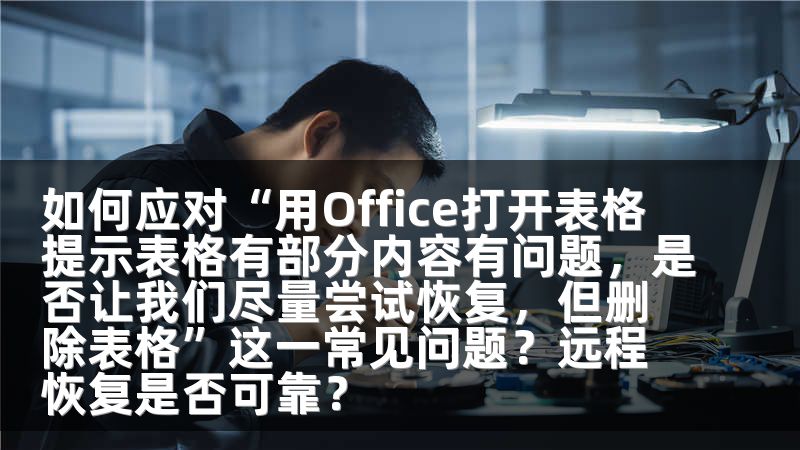如何应对“用Office打开表格提示表格有部分内容有问题,是否让我们尽量尝试恢复,但删除表格”这一常见问题?远程恢复是否可靠?
