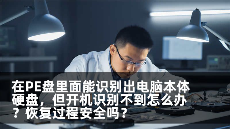 在PE盘里面能识别出电脑本体硬盘,但开机识别不到怎么办?恢复过程安全吗?