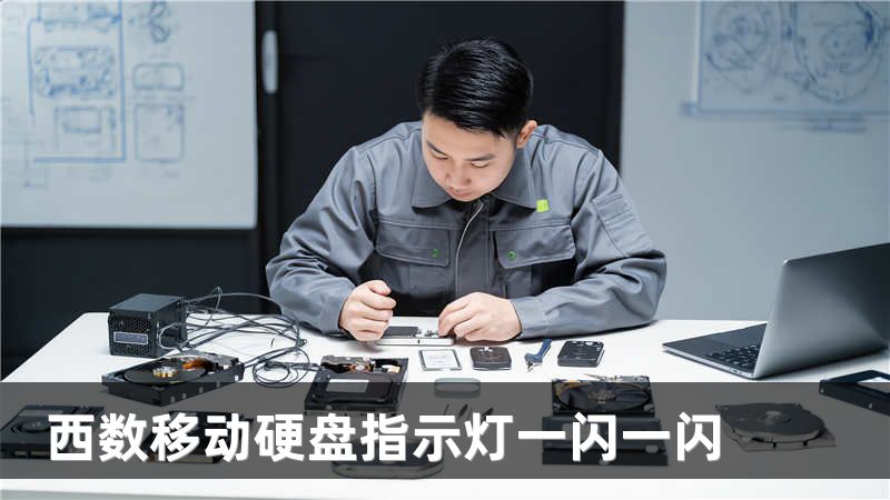 西数移动硬盘指示灯一闪一闪