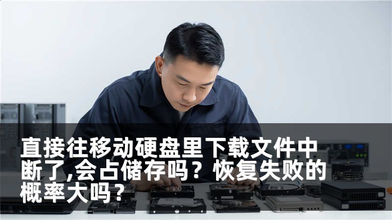 直接往移动硬盘里下载文件中断了,会占储存吗？恢复失败的概率大吗？