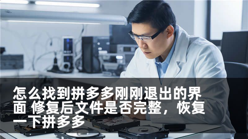 怎么找到拼多多刚刚退出的界面 修复后文件是否完整，恢复一下拼多多