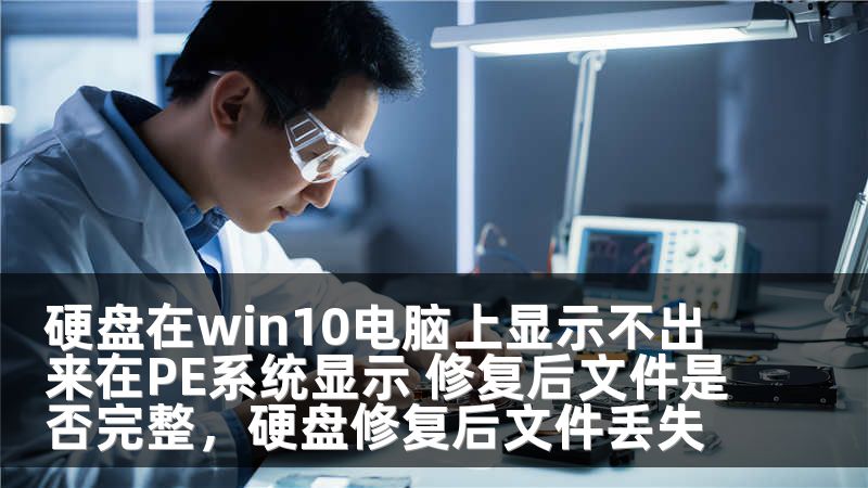 硬盘在win10电脑上显示不出来在PE系统显示 修复后文件是否完整，硬盘修复后文件丢失