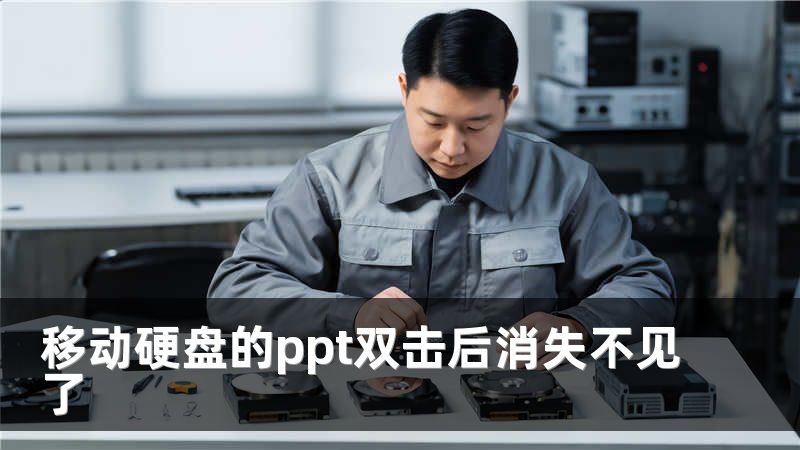 移动硬盘的ppt双击后消失不见了