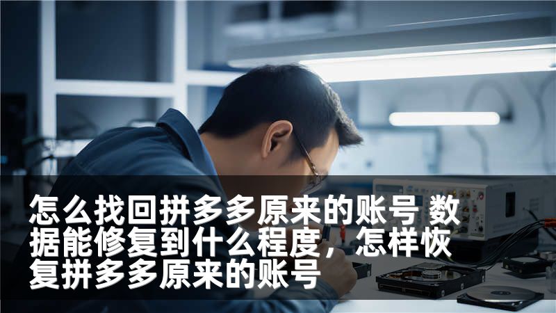 怎么找回拼多多原来的账号 数据能修复到什么程度，怎样恢复拼多多原来的账号