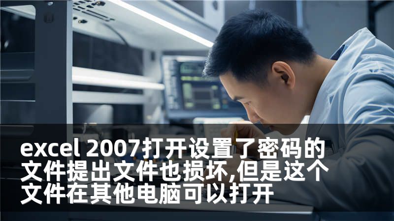 excel 2007打开设置了密码的文件提出文件也损坏,但是这个文件在其他电脑可以打开