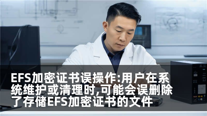 EFS加密证书误操作:用户在系统维护或清理时,可能会误删除了存储EFS加密证书的文件