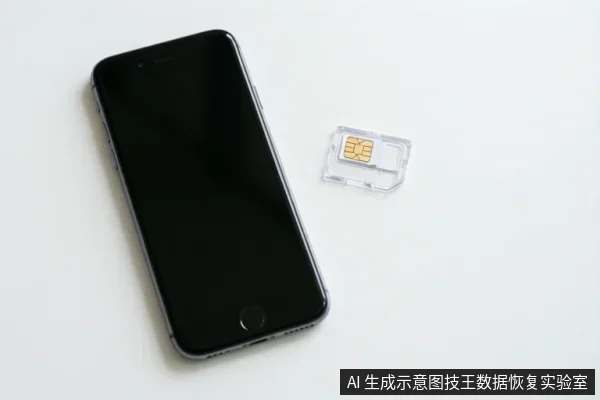 白色背景上放置一部黑色智能手机和一张透明SIM卡托,手机屏幕关闭,SIM卡托位于手机右侧。