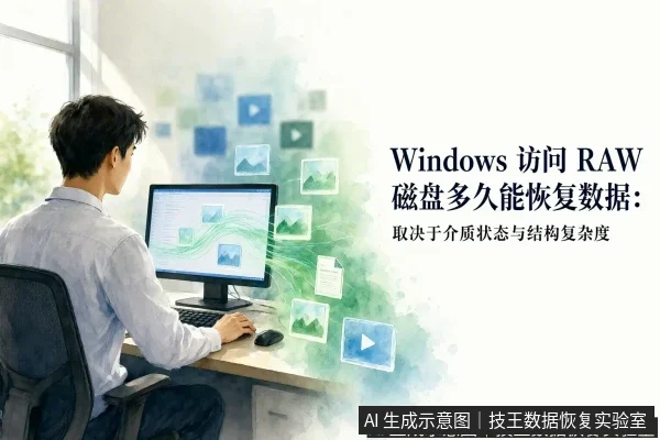 正文场景:文章内容场景示意图:Windows 访问 RAW 磁盘多久能恢复数据:取决于介质状态与结构复杂度