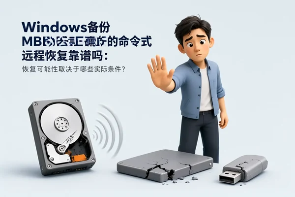 文章内容场景示意图：Windows备份MBR分区表正确的命令式 远程恢复靠谱吗：恢复可能性取决于哪些实际条件？：正文场景