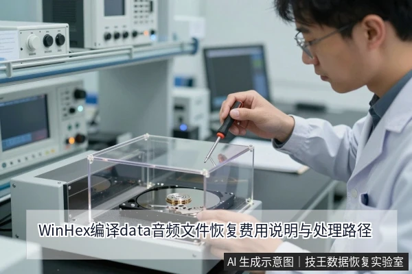 一名戴眼镜的男性技术人员在实验室用螺丝刀操作硬盘