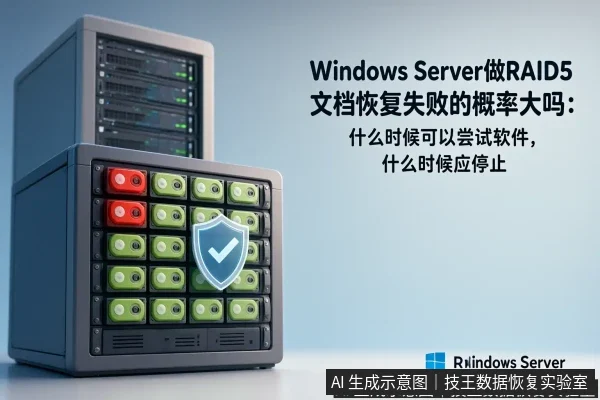 文章内容场景示意图:Windows Server做RAID5文档恢复失败的概率大吗:什么时候可以尝试软件,什么时候应停止