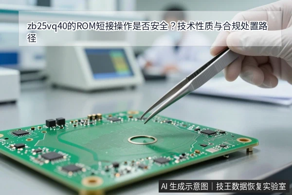 戴白手套的手持镊子靠近绿色电路板,背景为实验室环境与模糊人影。