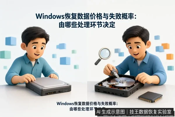文章内容场景示意图:Windows恢复数据价格与失败概率:由哪些处理环节决定