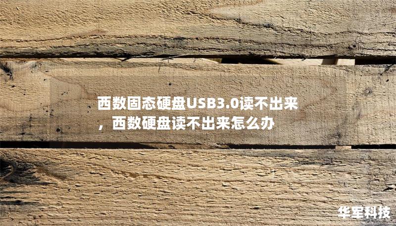 西数固态硬盘USB3.0读不出来，西数硬盘读不出来怎么办