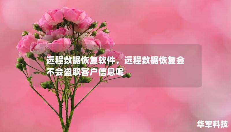 远程数据恢复软件，远程数据恢复会不会盗取客户信息呢