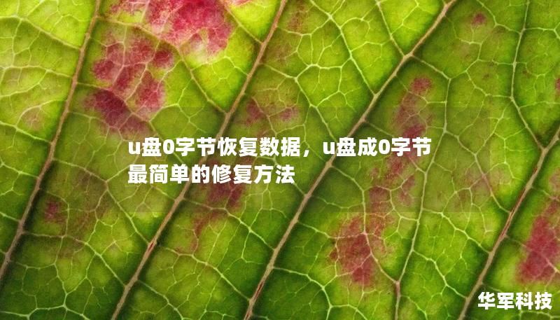 u盘0字节恢复数据，u盘成0字节最简单的修复方法