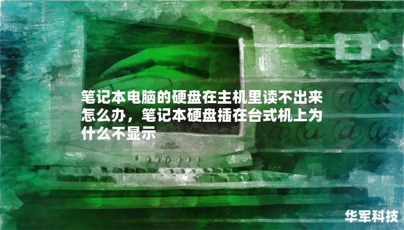 笔记本电脑的硬盘在主机里读不出来怎么办，笔记本硬盘插在台式机上为什么不显示