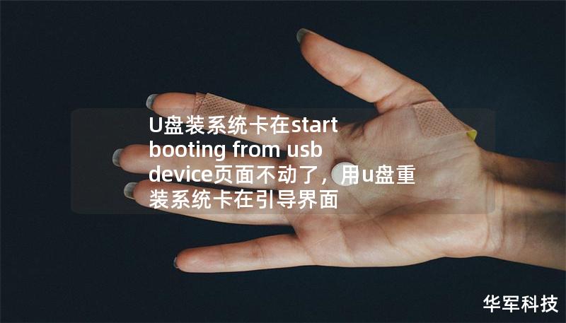 U盘装系统卡在start booting from usb device页面不动了，用u盘重装系统卡在引导界面