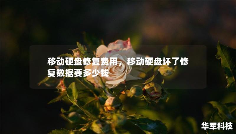 移动硬盘修复费用，移动硬盘坏了修复数据要多少钱