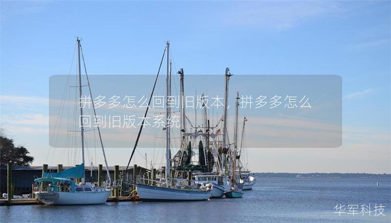 拼多多怎么回到旧版本，拼多多怎么回到旧版本系统