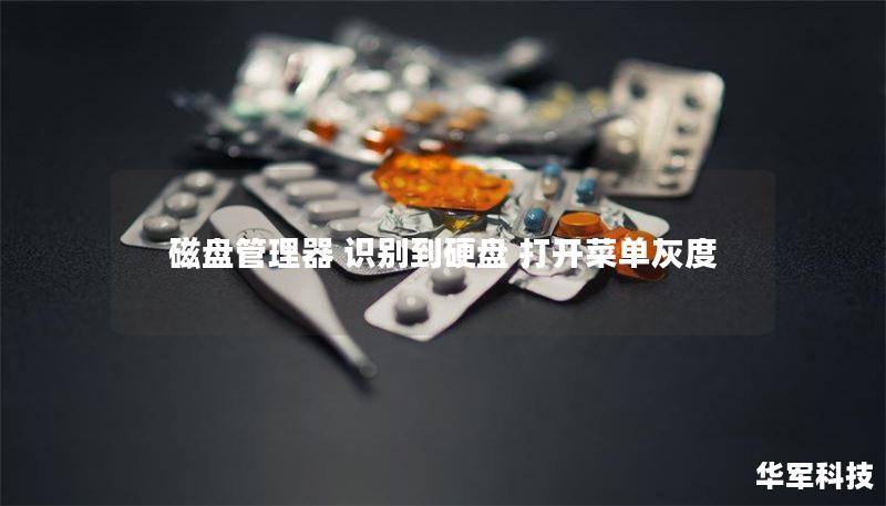 磁盘管理器 识别到硬盘 打开菜单灰度
