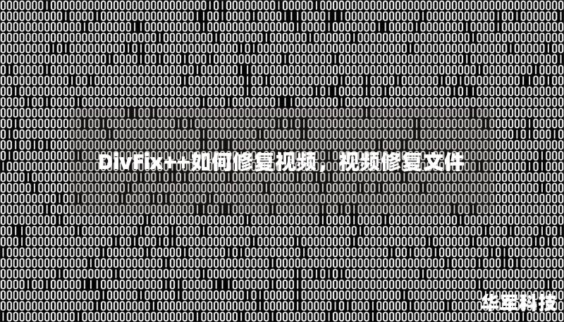 DivFix++如何修复视频，视频修复文件